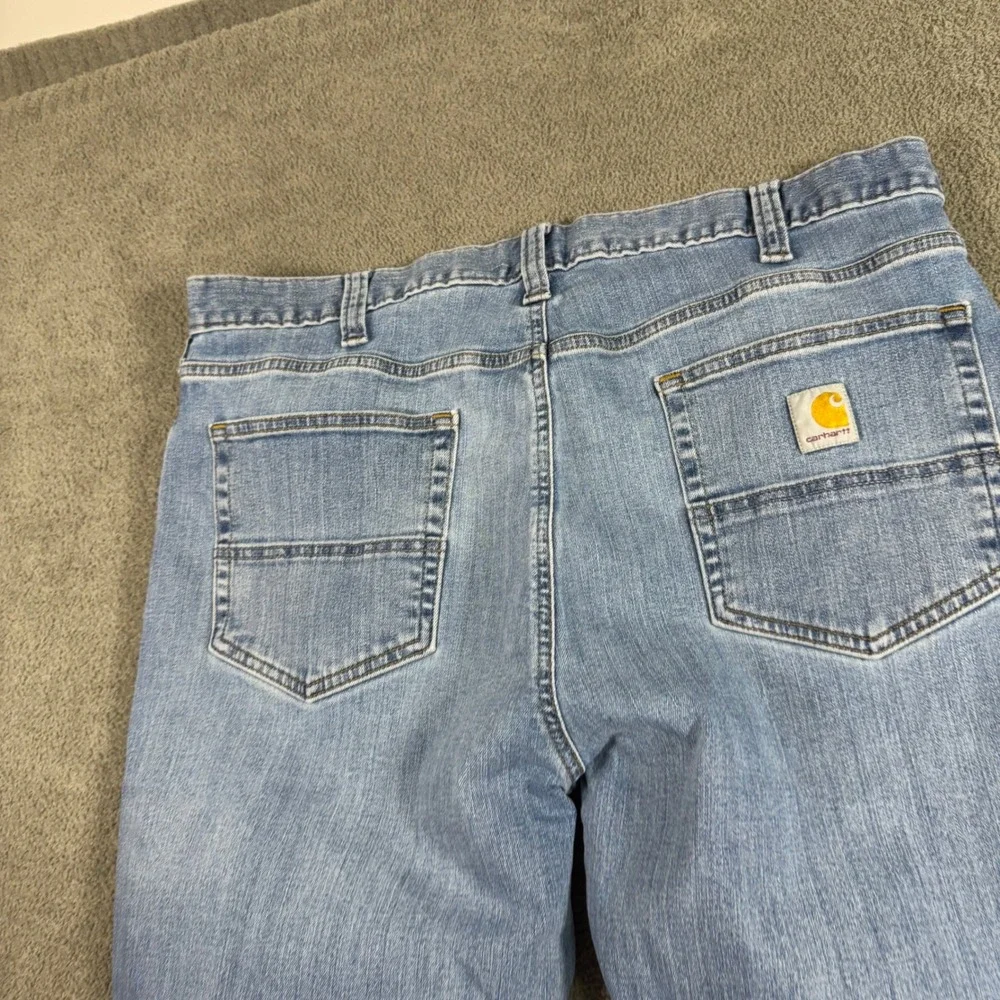 Carhartt Relaxed Fit Light Wash Denim Jeans Mens 38x32 Workwear Blue Pants